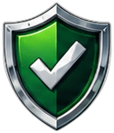 Green shield with checkmark