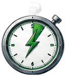 Stopwatch with lightning bolt